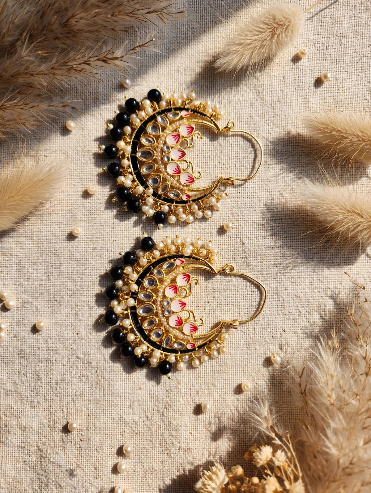 Zarvika Jaipuri Meenakari Chandbalis with Kundan